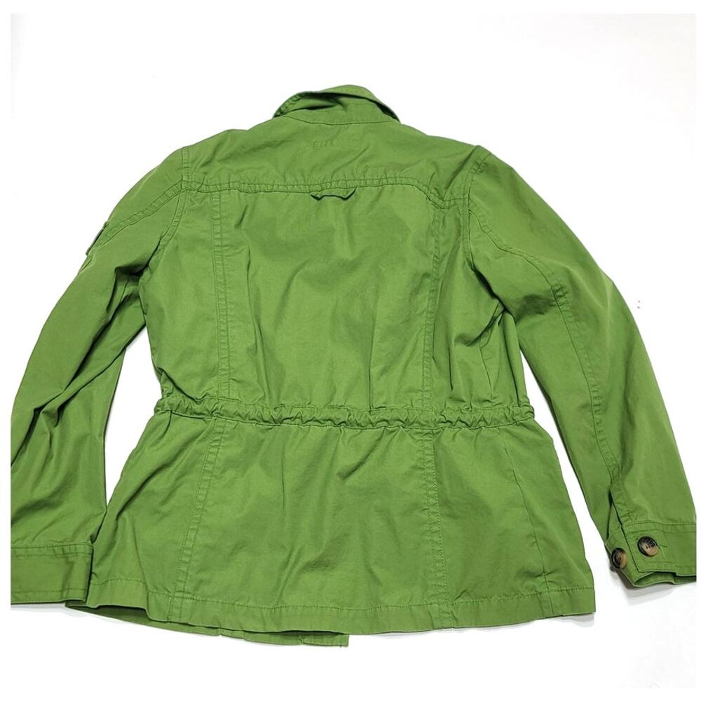 Liz Claiborne Kelly Green cotton trench jacket women's medium - Picture 5 of 6